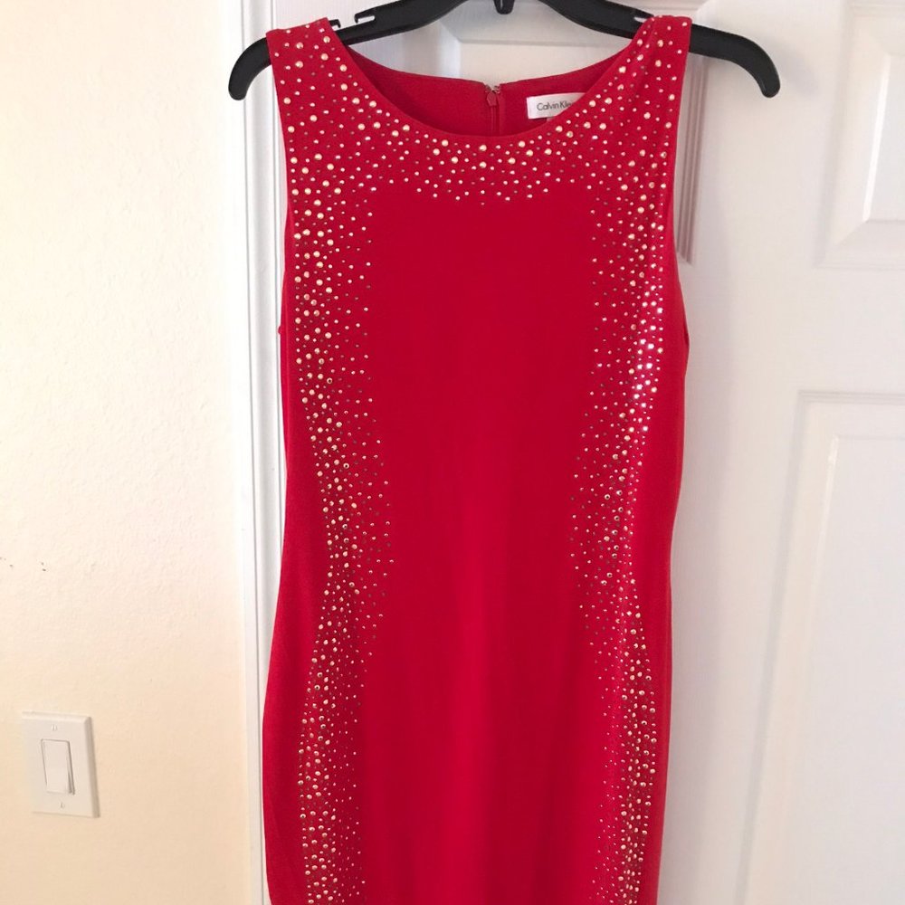 Calvin Klein Red Sequin Dress